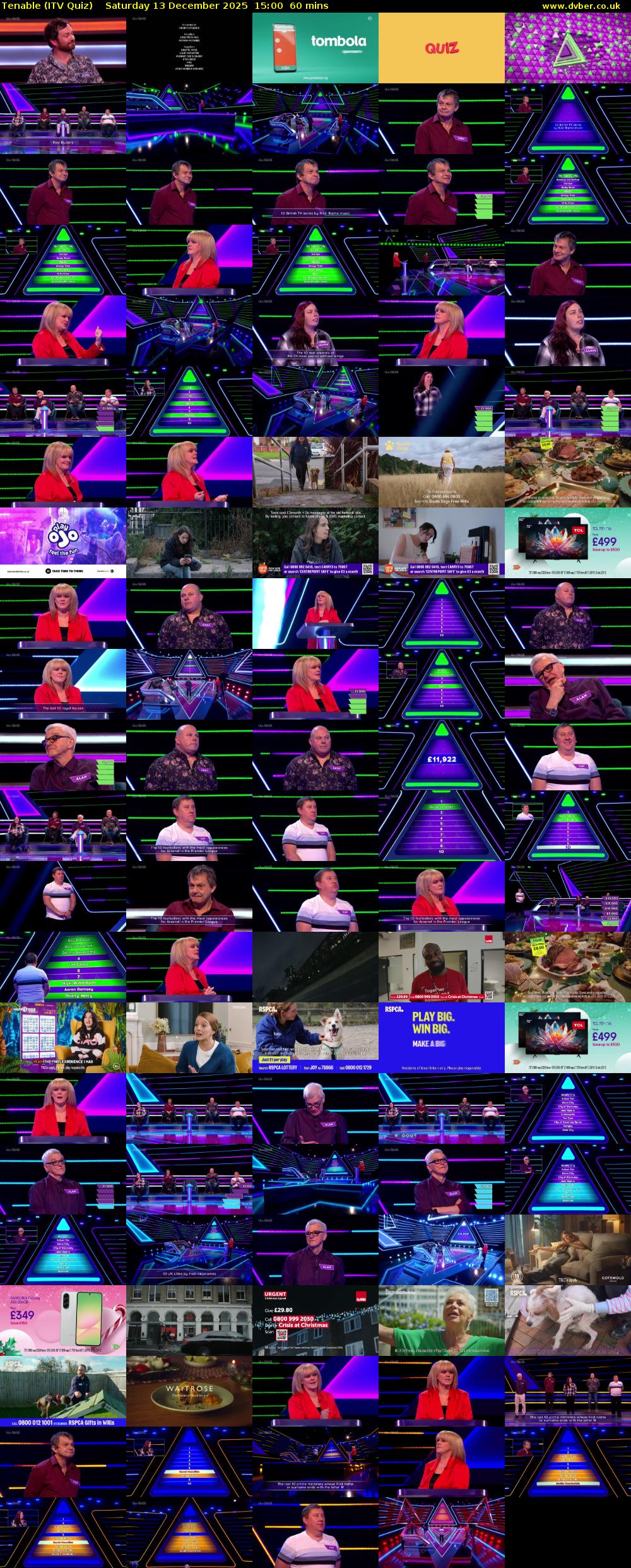 Tenable (ITV Quiz) Saturday 13 December 2025 15:00 - 16:00