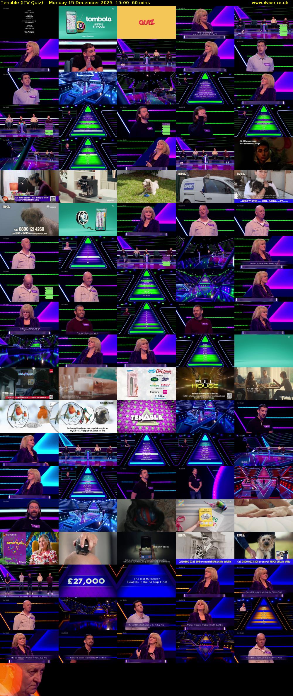 Tenable (ITV Quiz) Monday 15 December 2025 15:00 - 16:00