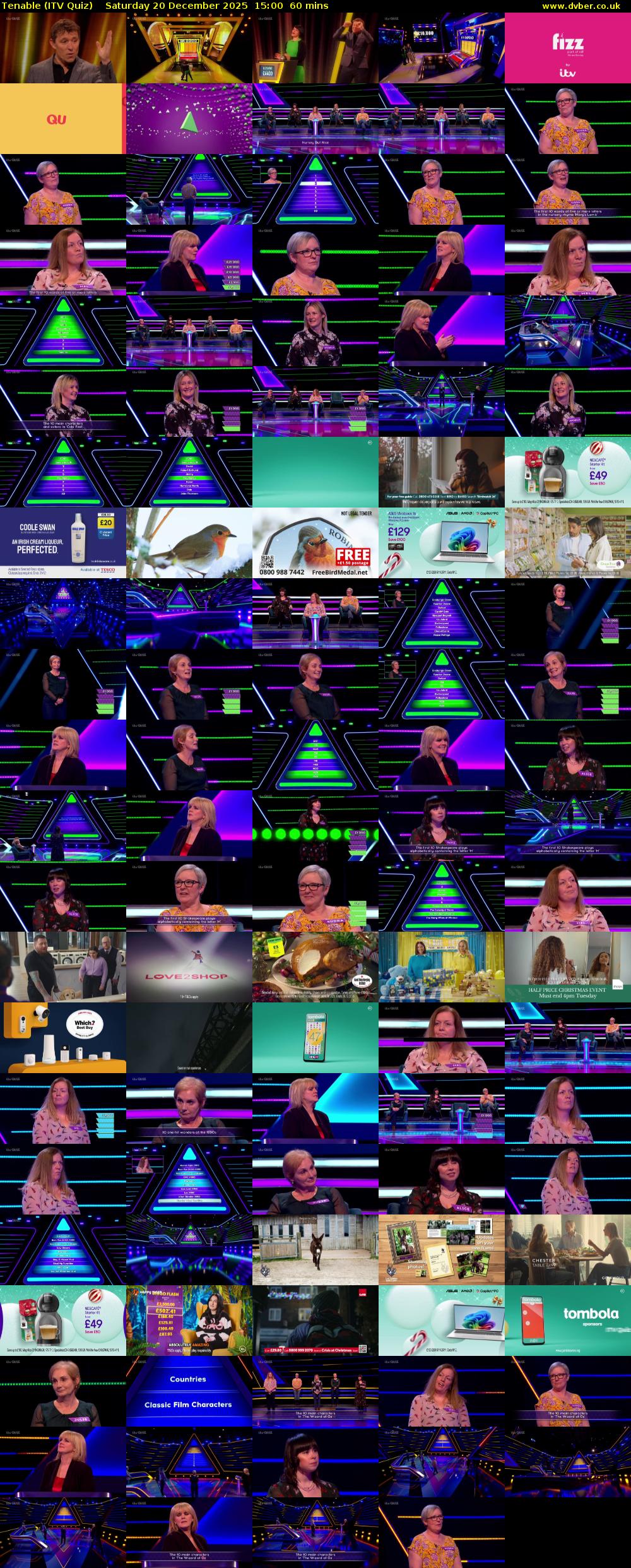 Tenable (ITV Quiz) Saturday 20 December 2025 15:00 - 16:00