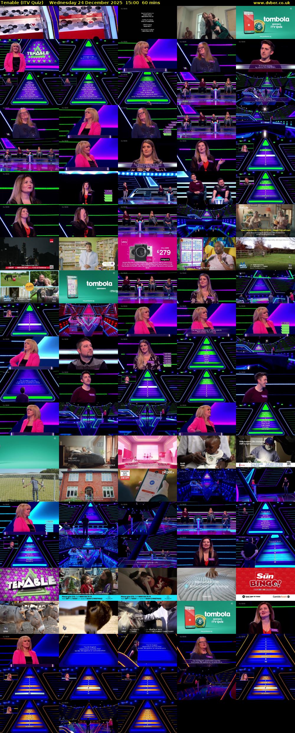 Tenable (ITV Quiz) Wednesday 24 December 2025 15:00 - 16:00