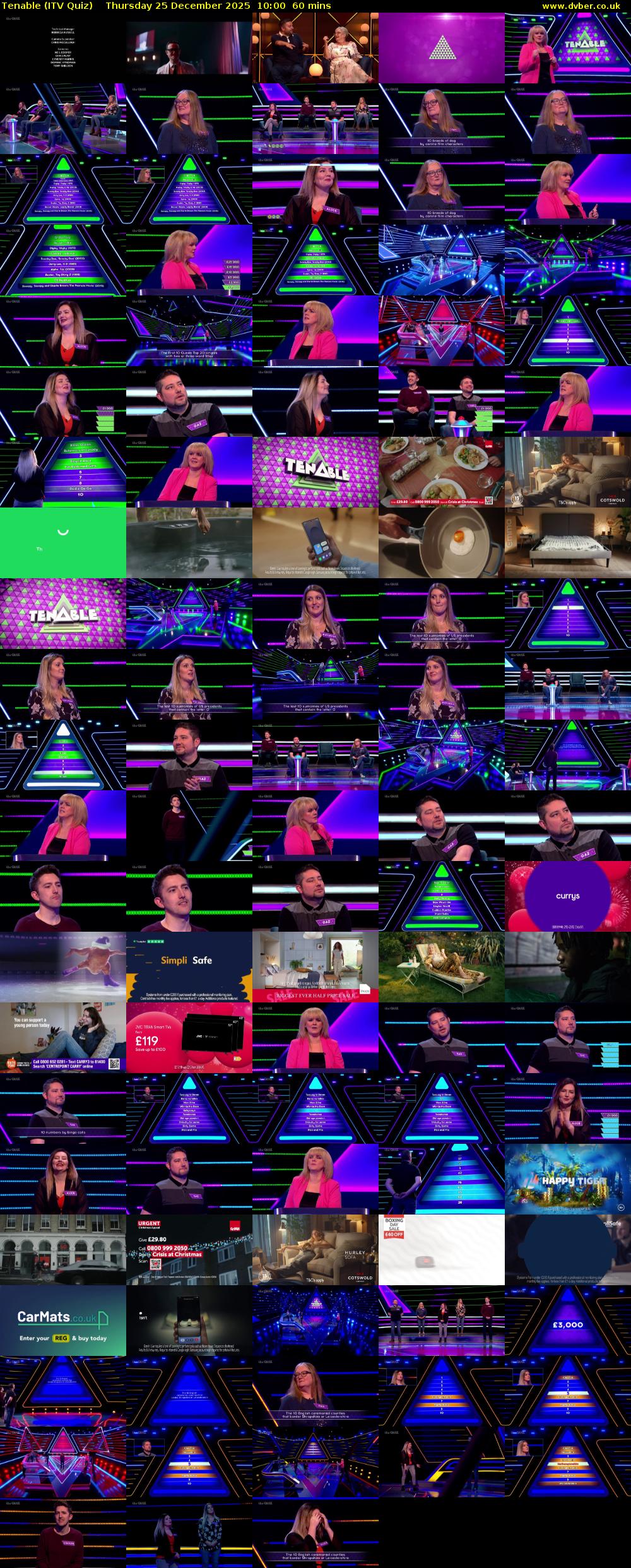 Tenable (ITV Quiz) Thursday 25 December 2025 10:00 - 11:00