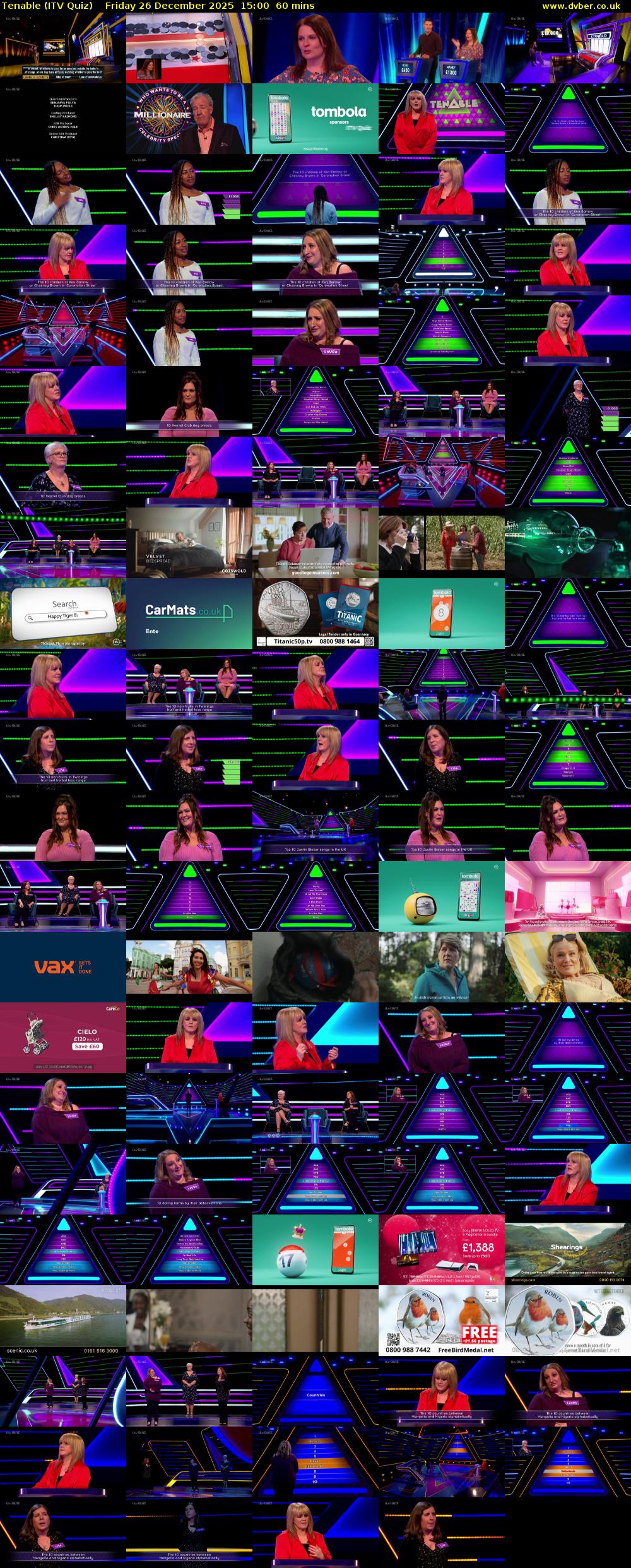 Tenable (ITV Quiz) Friday 26 December 2025 15:00 - 16:00