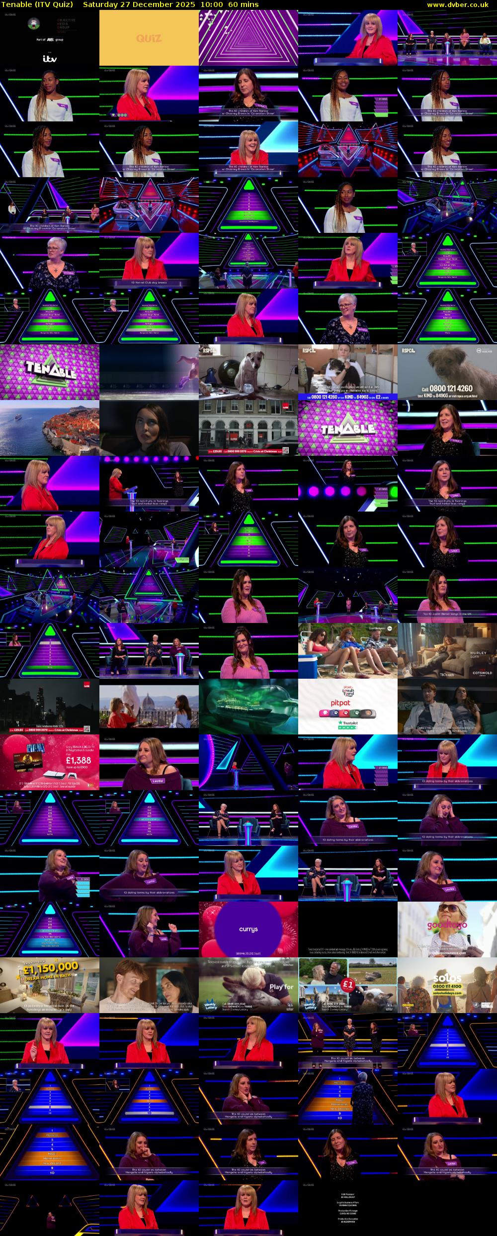 Tenable (ITV Quiz) Saturday 27 December 2025 10:00 - 11:00