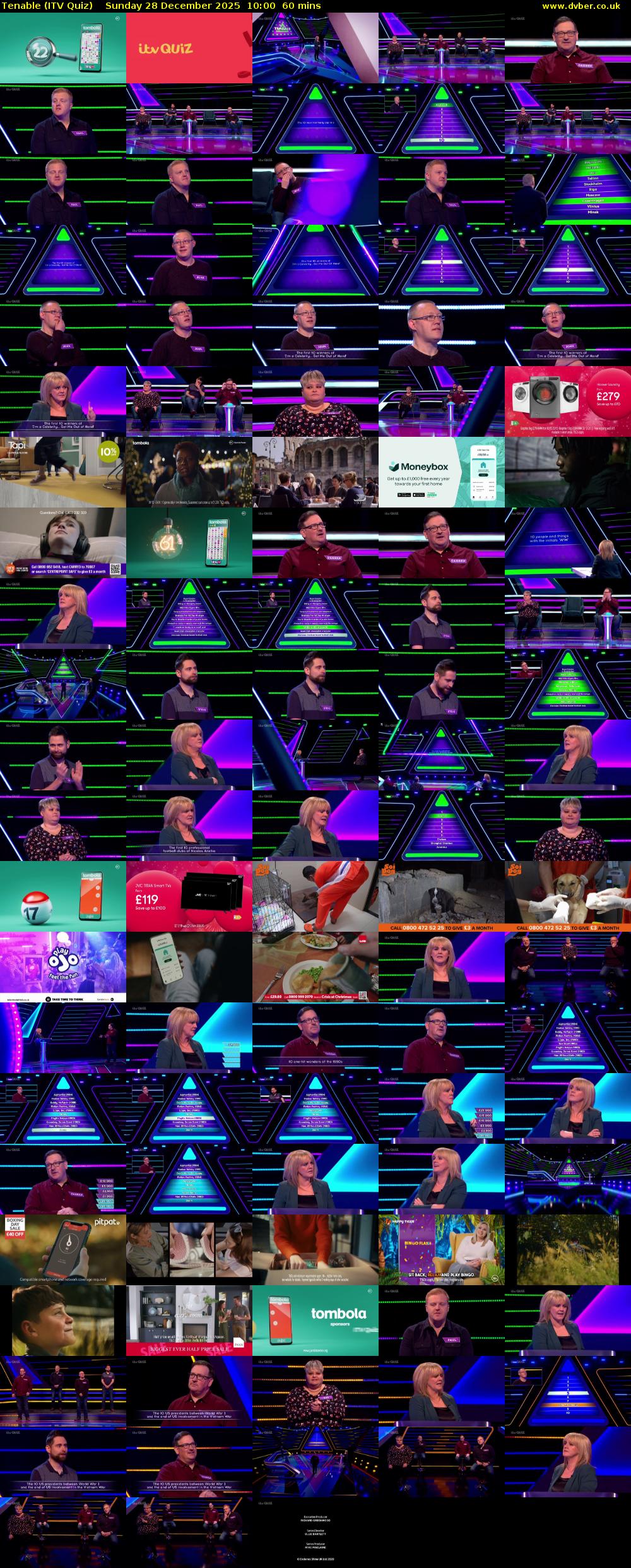 Tenable (ITV Quiz) Sunday 28 December 2025 10:00 - 11:00