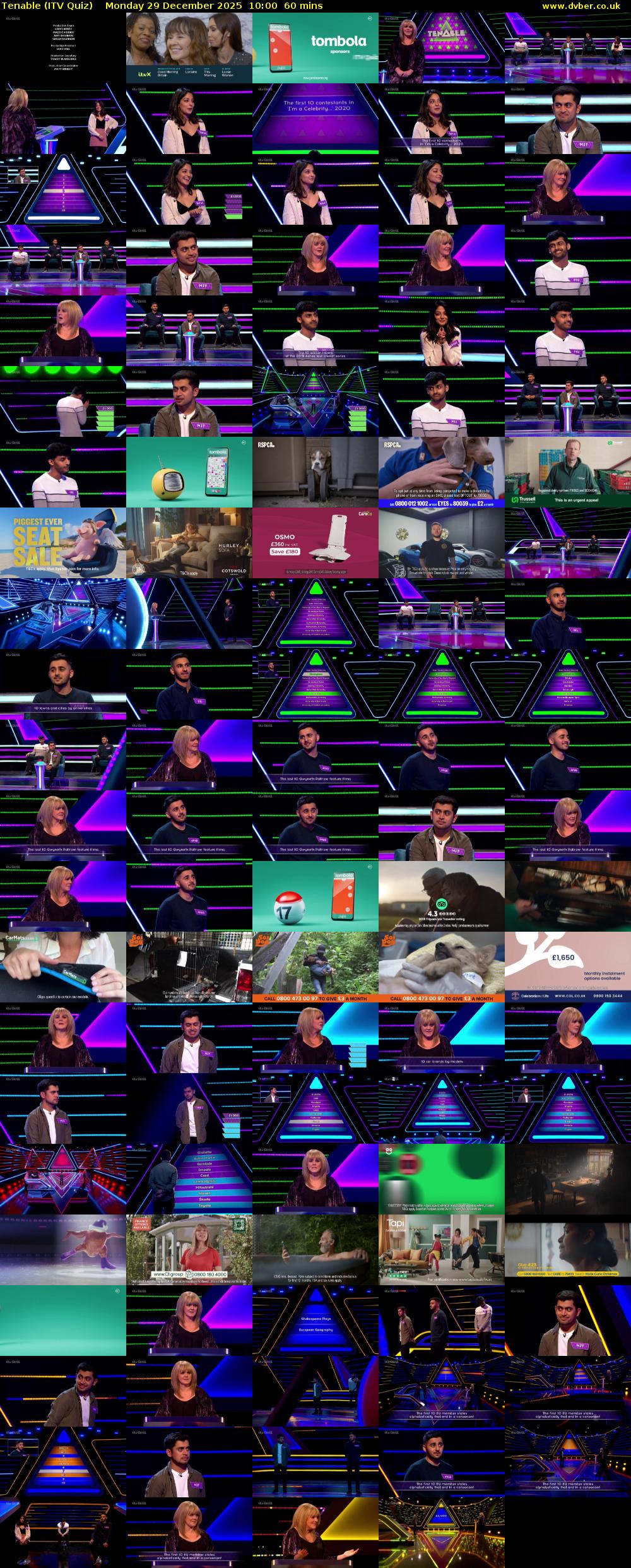 Tenable (ITV Quiz) Monday 29 December 2025 10:00 - 11:00