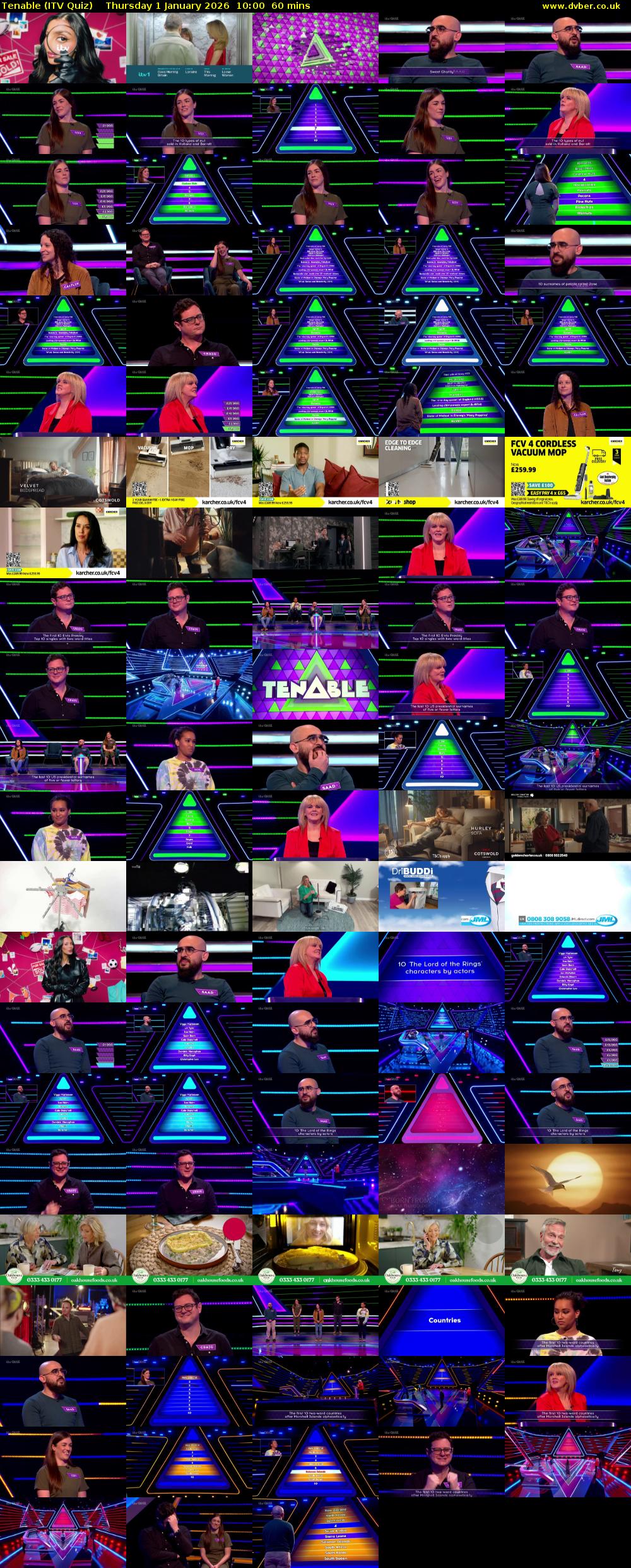 Tenable (ITV Quiz) Thursday 1 January 2026 10:00 - 11:00