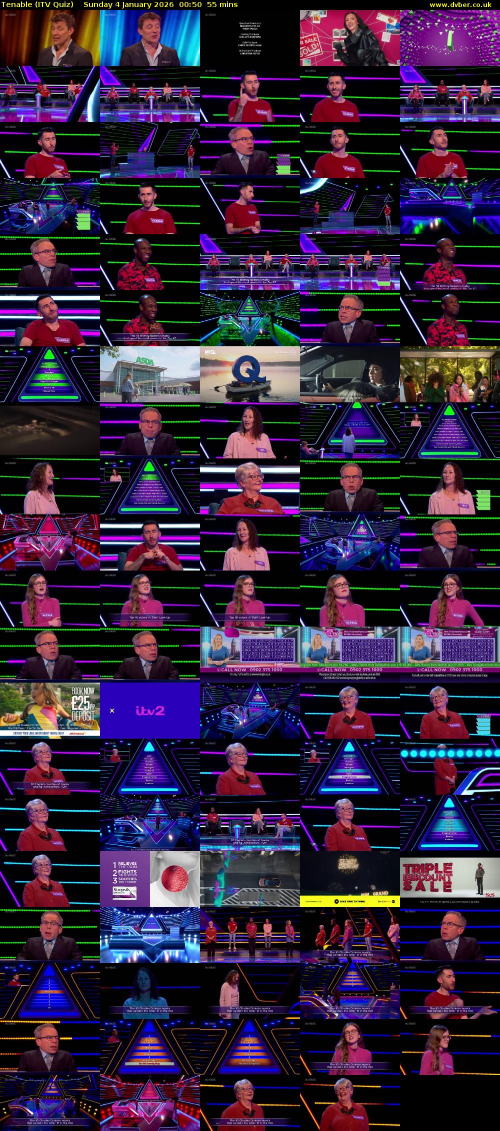 Tenable (ITV Quiz) Sunday 4 January 2026 00:50 - 01:45