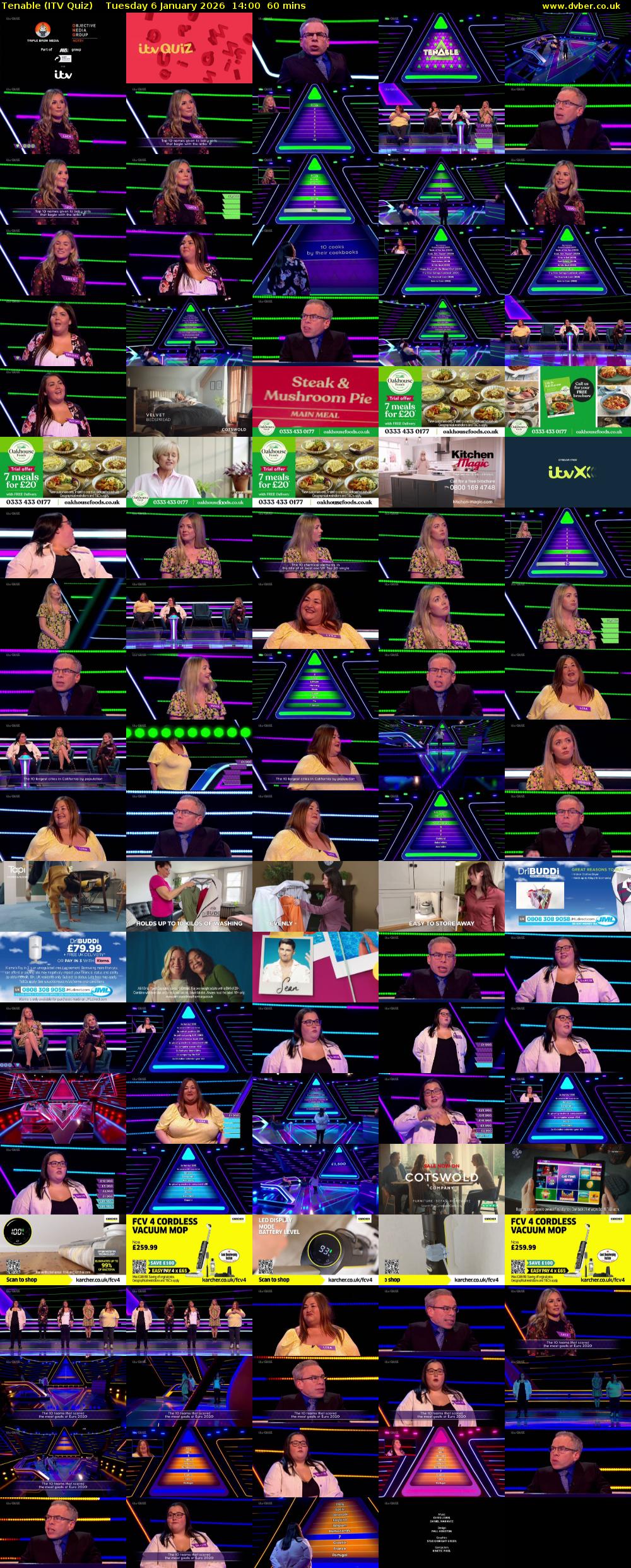 Tenable (ITV Quiz) Tuesday 6 January 2026 14:00 - 15:00