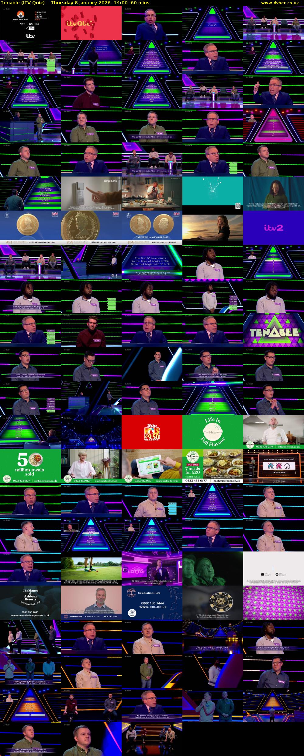 Tenable (ITV Quiz) Thursday 8 January 2026 14:00 - 15:00
