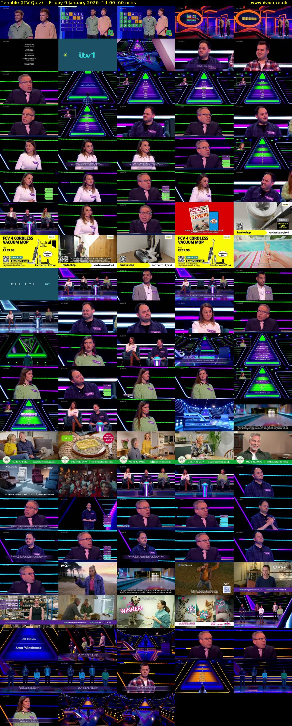 Tenable (ITV Quiz) Friday 9 January 2026 14:00 - 15:00