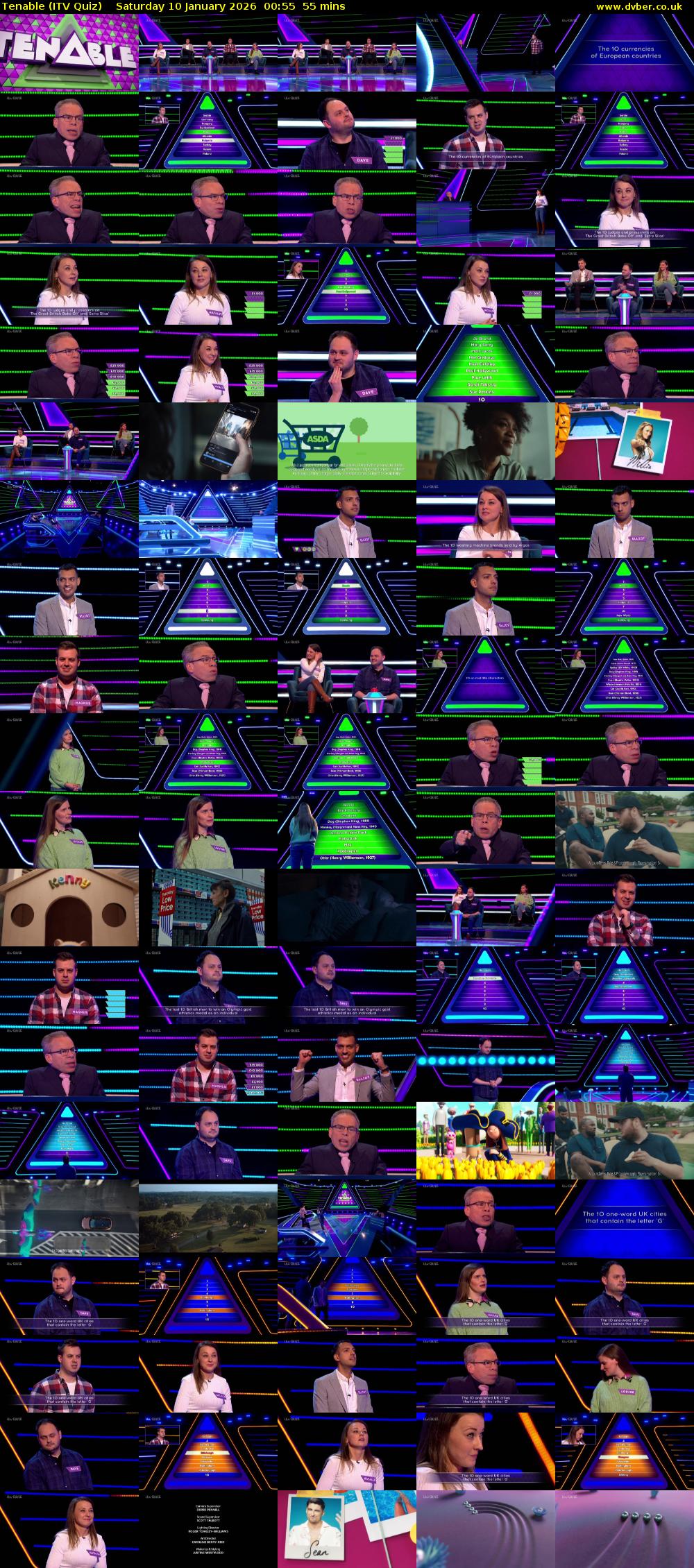 Tenable (ITV Quiz) Saturday 10 January 2026 00:55 - 01:50