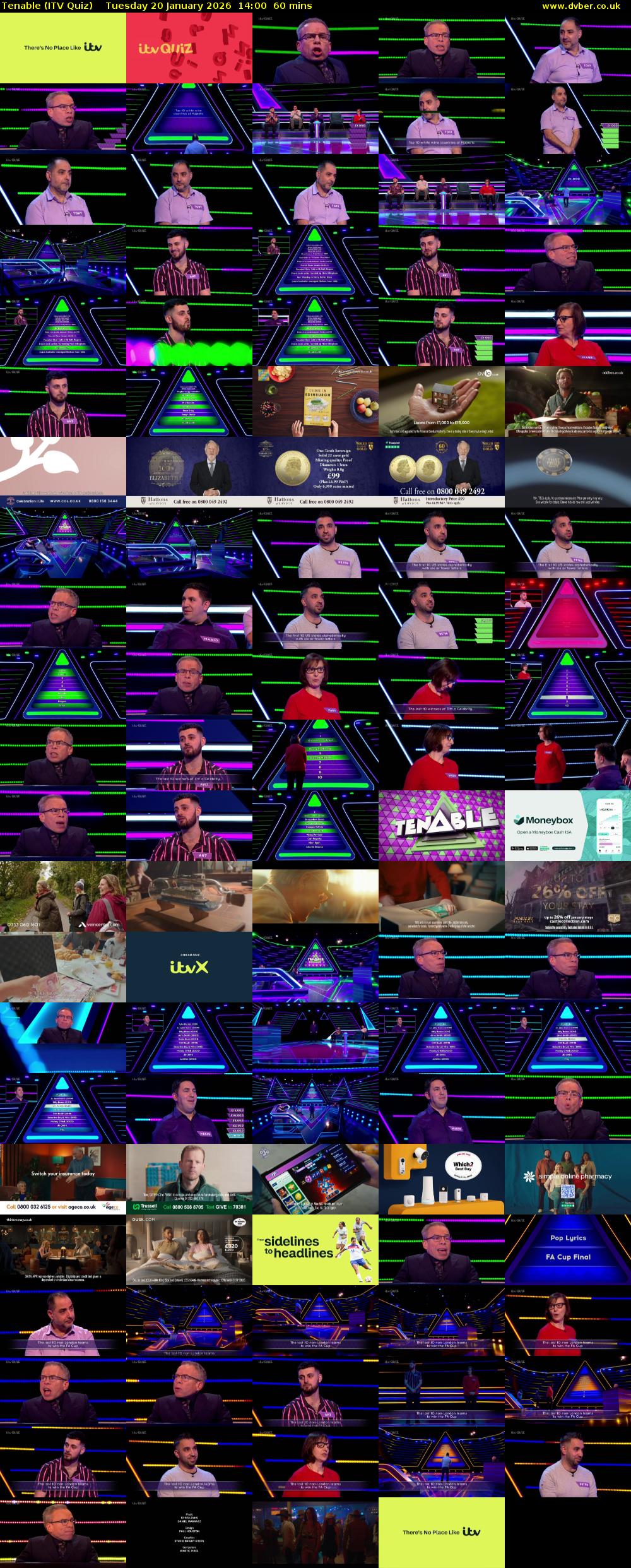 Tenable (ITV Quiz) Tuesday 20 January 2026 14:00 - 15:00