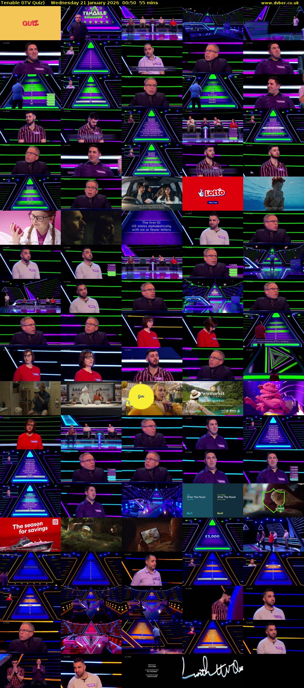 Tenable (ITV Quiz) Wednesday 21 January 2026 00:50 - 01:45