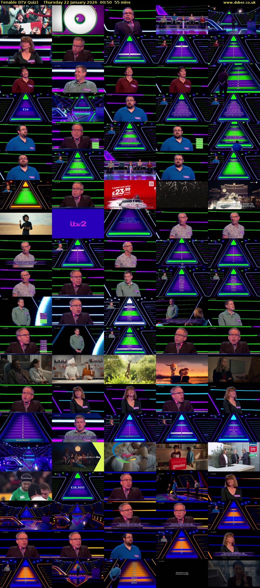 Tenable (ITV Quiz) Thursday 22 January 2026 00:50 - 01:45