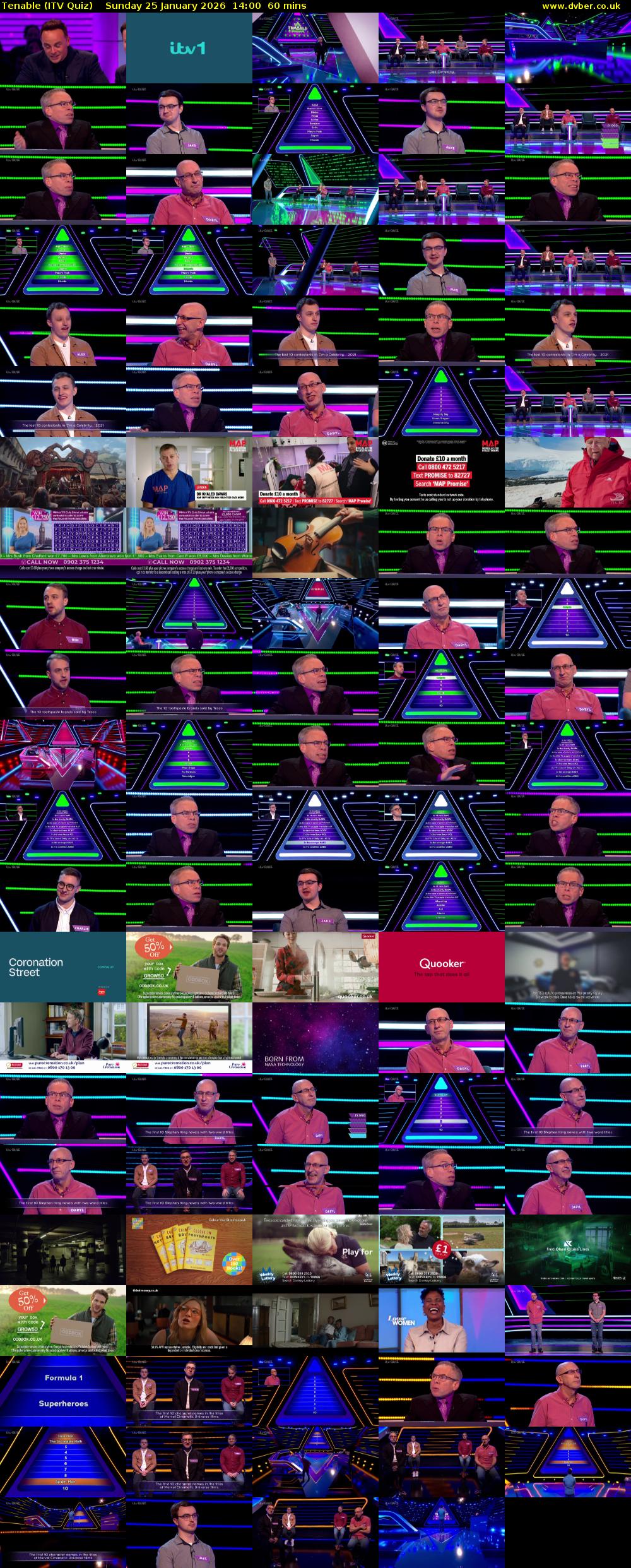 Tenable (ITV Quiz) Sunday 25 January 2026 14:00 - 15:00