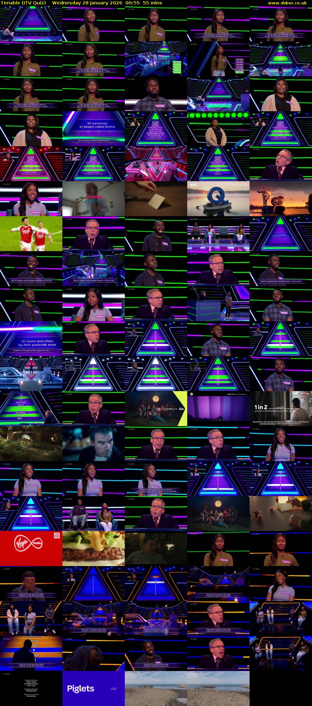 Tenable (ITV Quiz) Wednesday 28 January 2026 00:55 - 01:50