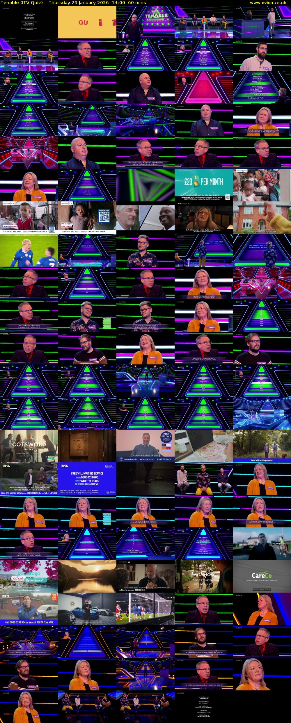 Tenable (ITV Quiz) Thursday 29 January 2026 14:00 - 15:00