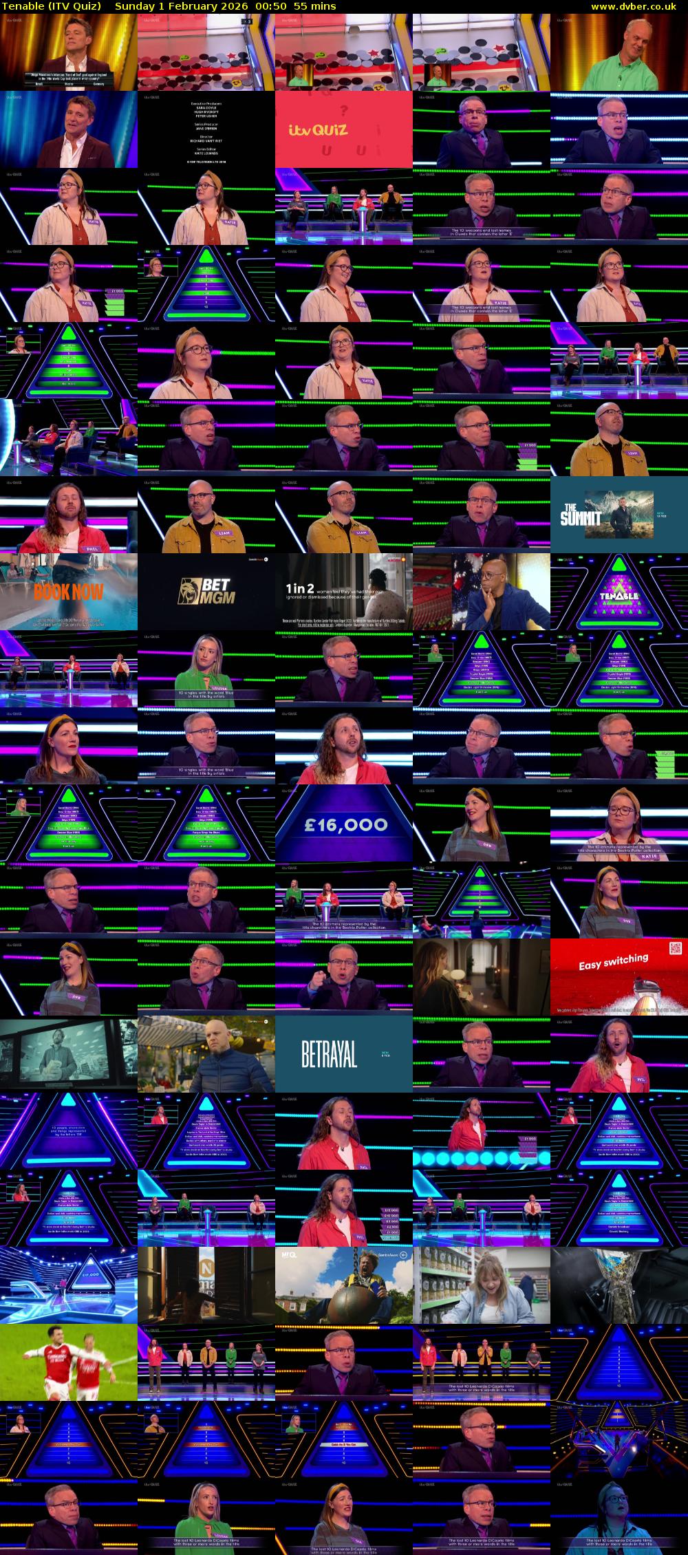 Tenable (ITV Quiz) Sunday 1 February 2026 00:50 - 01:45