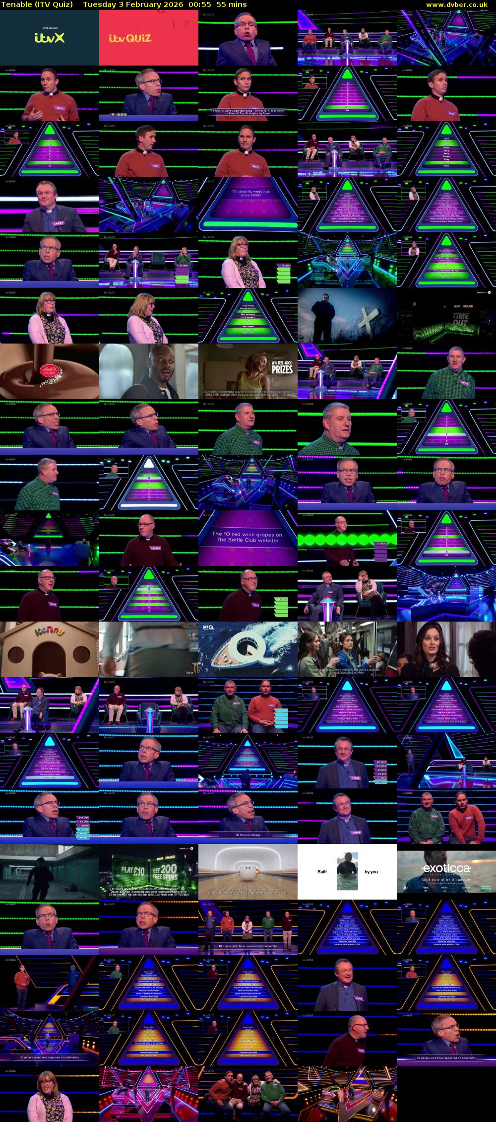 Tenable (ITV Quiz) Tuesday 3 February 2026 00:55 - 01:50