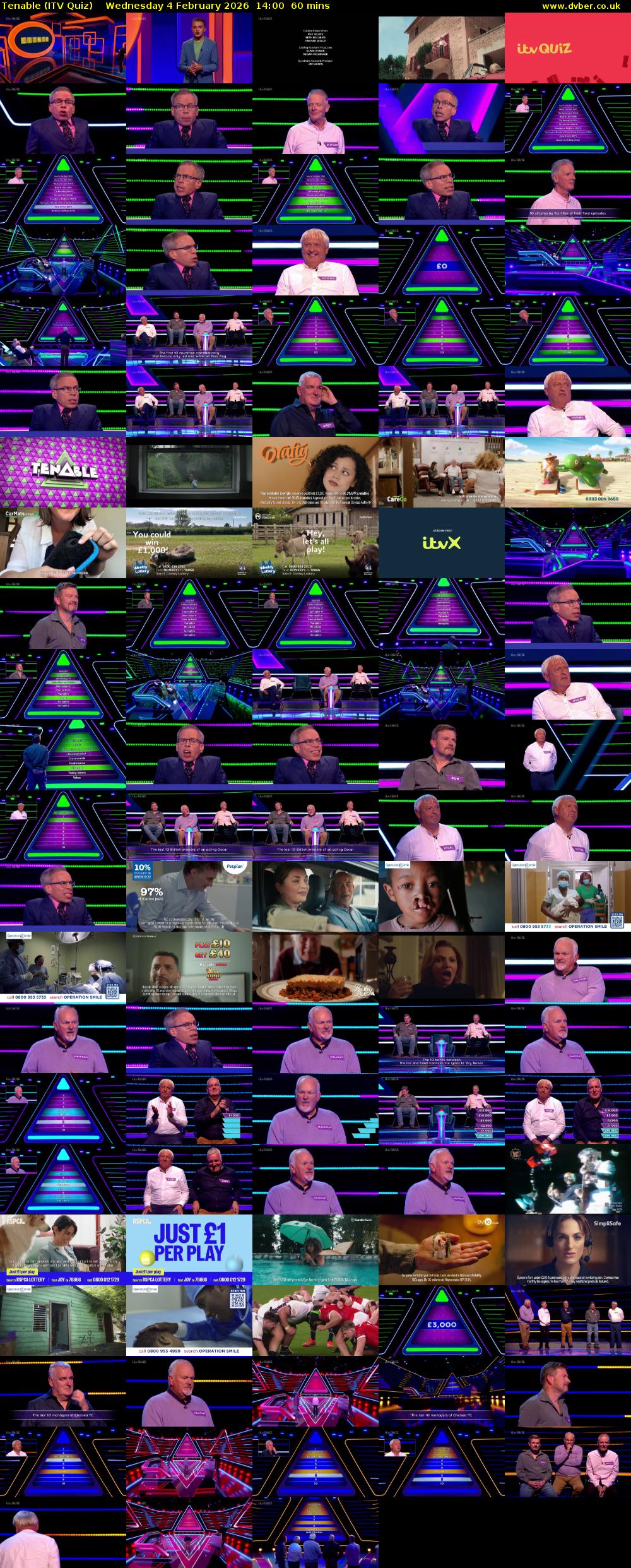 Tenable (ITV Quiz) Wednesday 4 February 2026 14:00 - 15:00