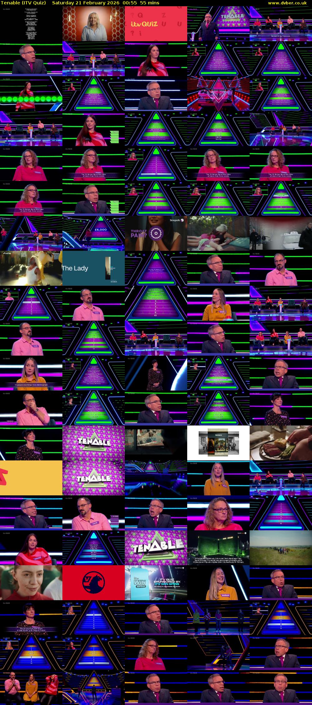Tenable (ITV Quiz) Saturday 21 February 2026 00:55 - 01:50