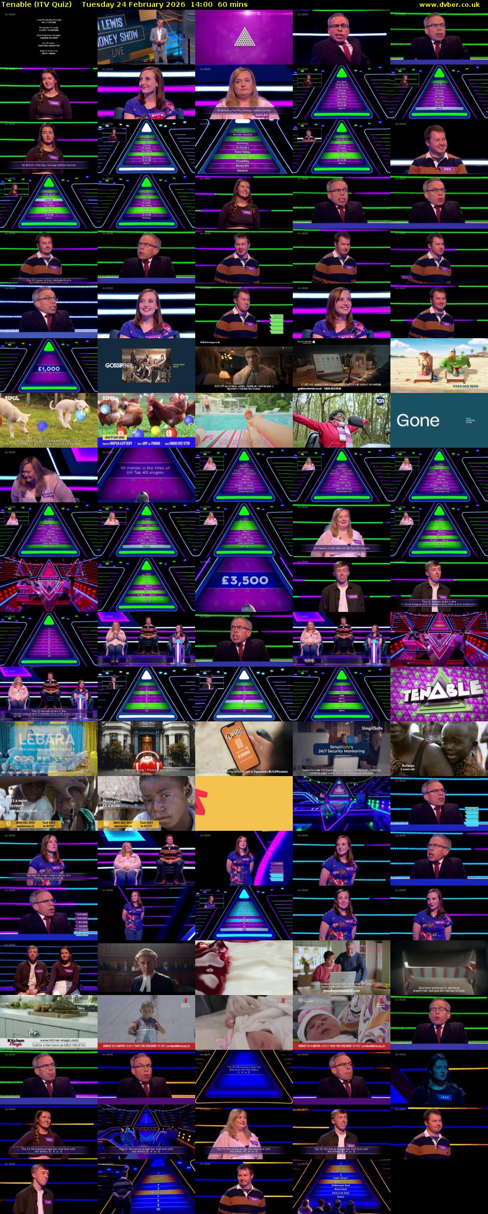 Tenable (ITV Quiz) Tuesday 24 February 2026 14:00 - 15:00