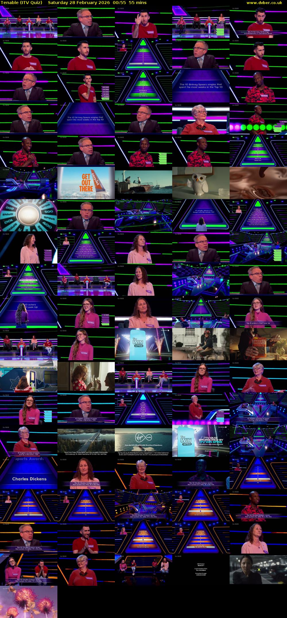 Tenable (ITV Quiz) Saturday 28 February 2026 00:55 - 01:50