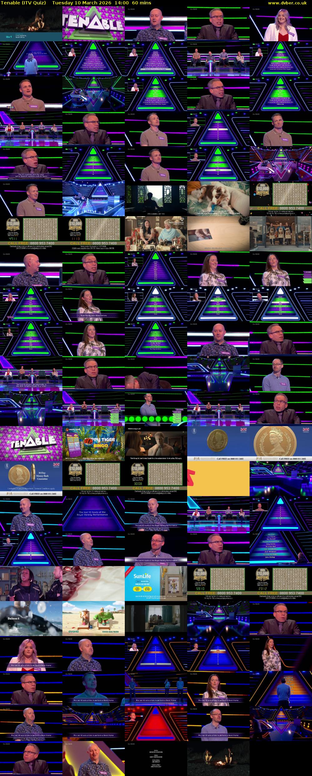 Tenable (ITV Quiz) Tuesday 10 March 2026 14:00 - 15:00