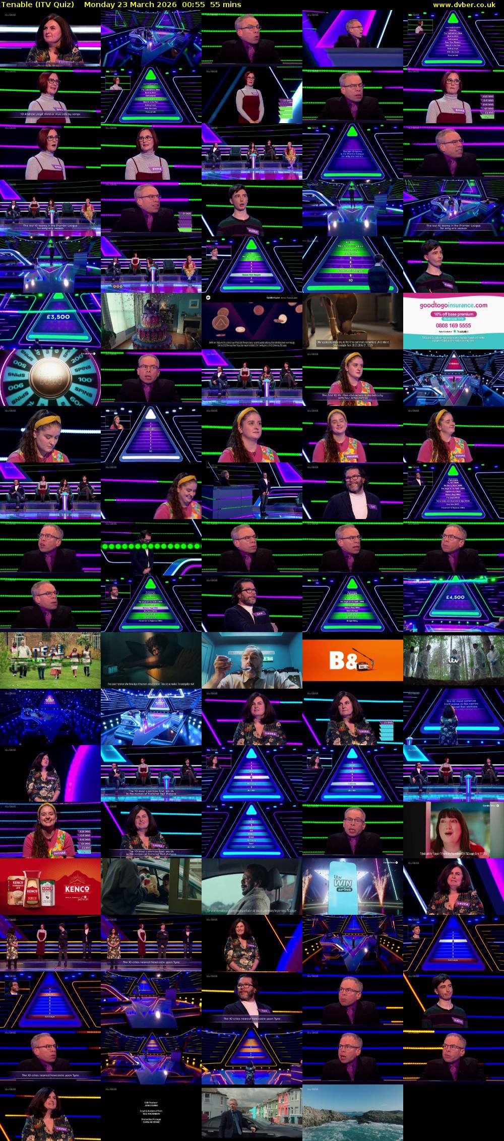 Tenable (ITV Quiz) Monday 23 March 2026 00:55 - 01:50