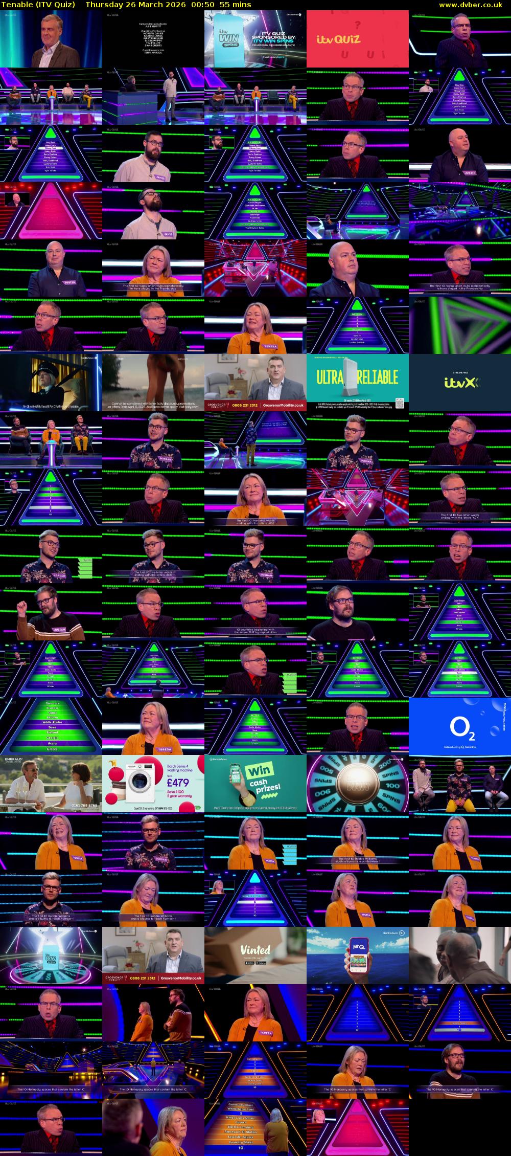 Tenable (ITV Quiz) Thursday 26 March 2026 00:50 - 01:45