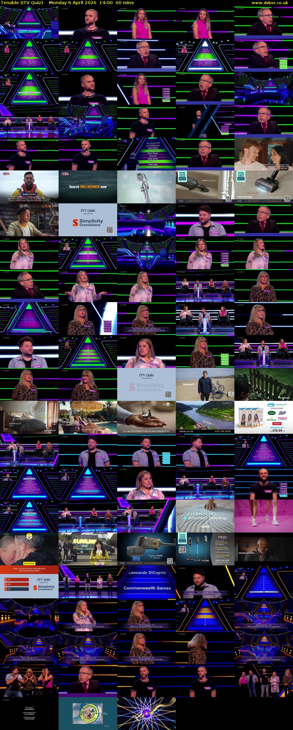Tenable (ITV Quiz) Monday 6 April 2026 14:00 - 15:00