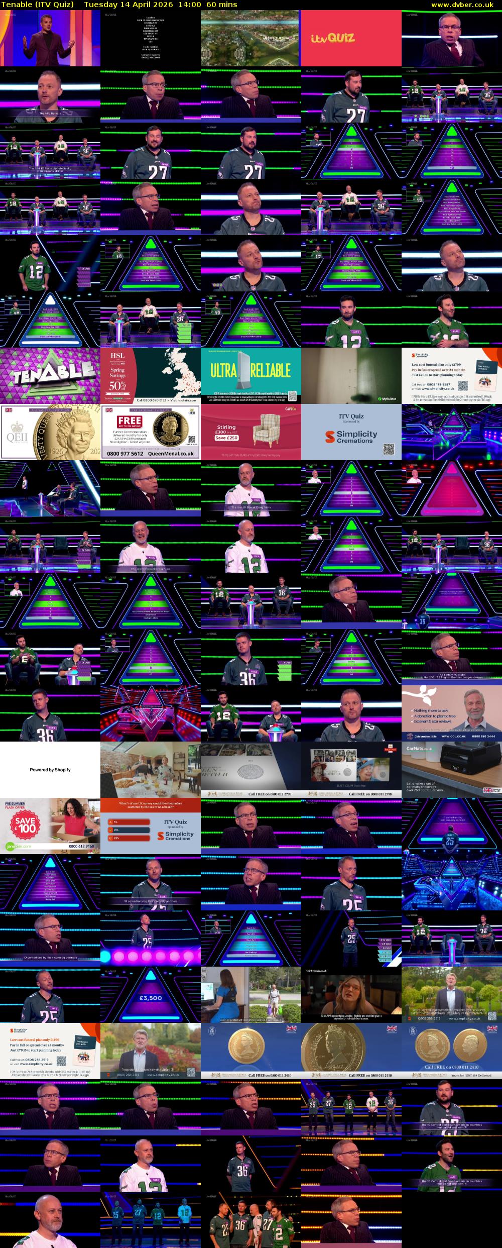 Tenable (ITV Quiz) Tuesday 14 April 2026 14:00 - 15:00