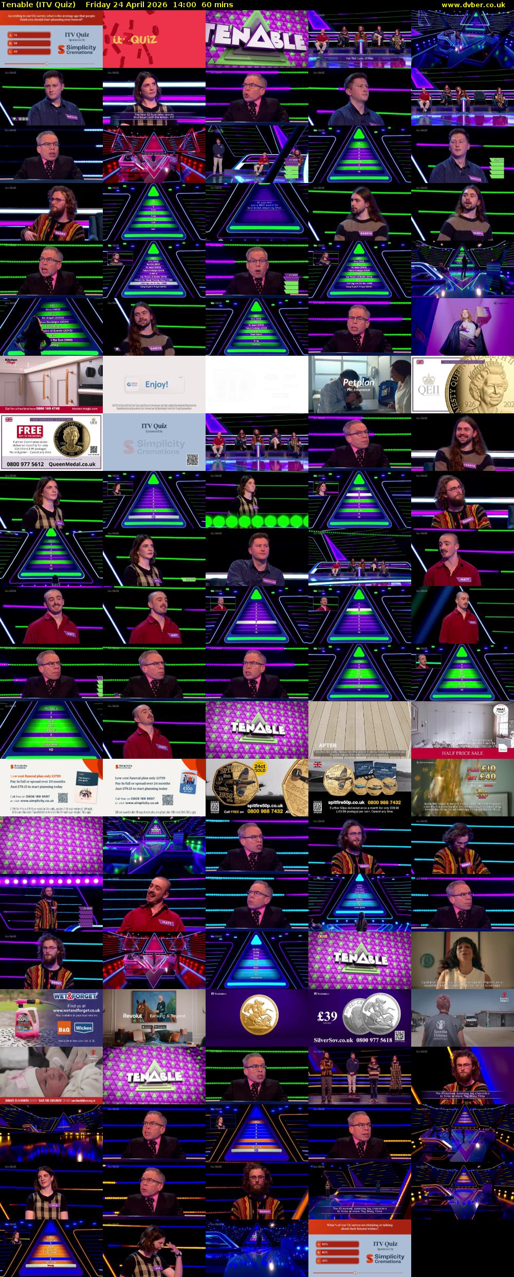 Tenable (ITV Quiz) Friday 24 April 2026 14:00 - 15:00