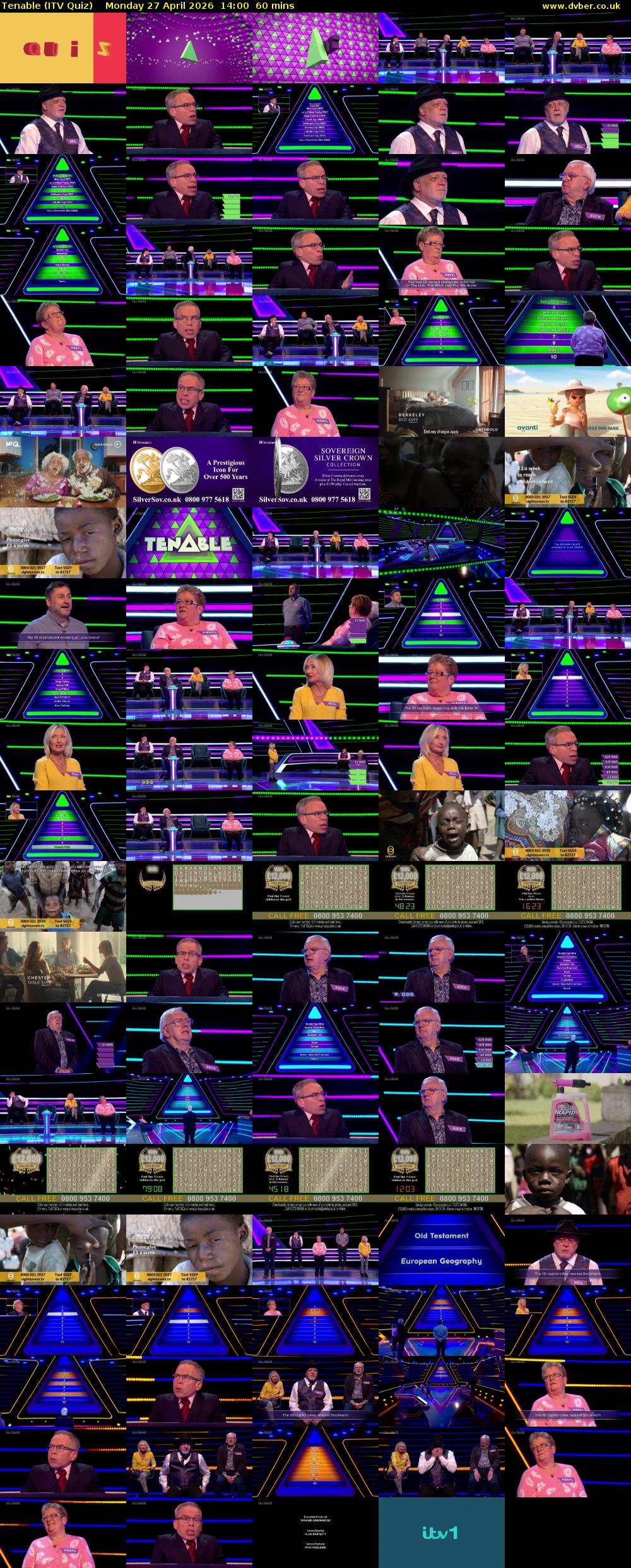 Tenable (ITV Quiz) Monday 27 April 2026 14:00 - 15:00