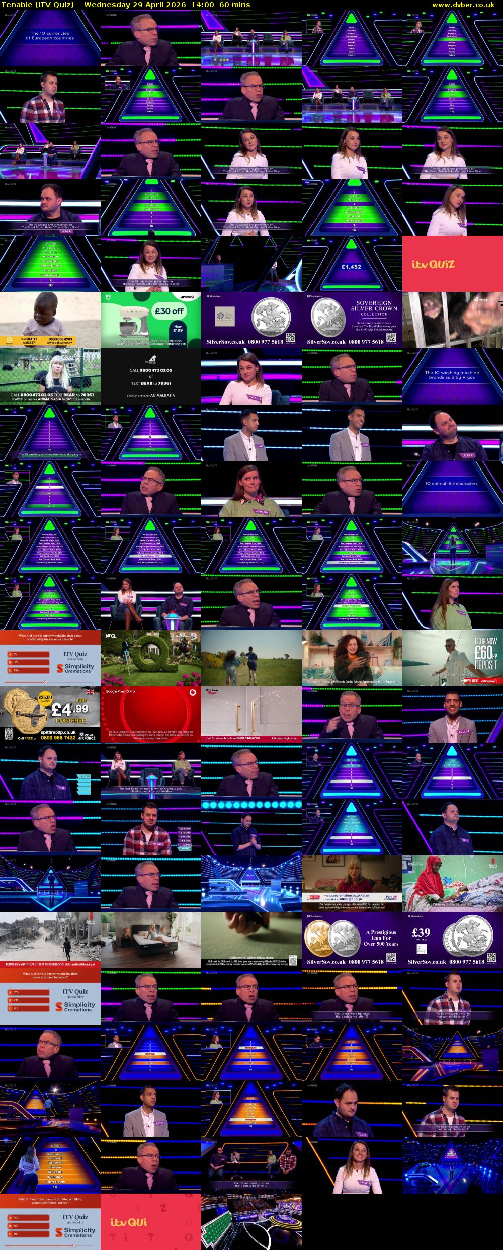 Tenable (ITV Quiz) Wednesday 29 April 2026 14:00 - 15:00