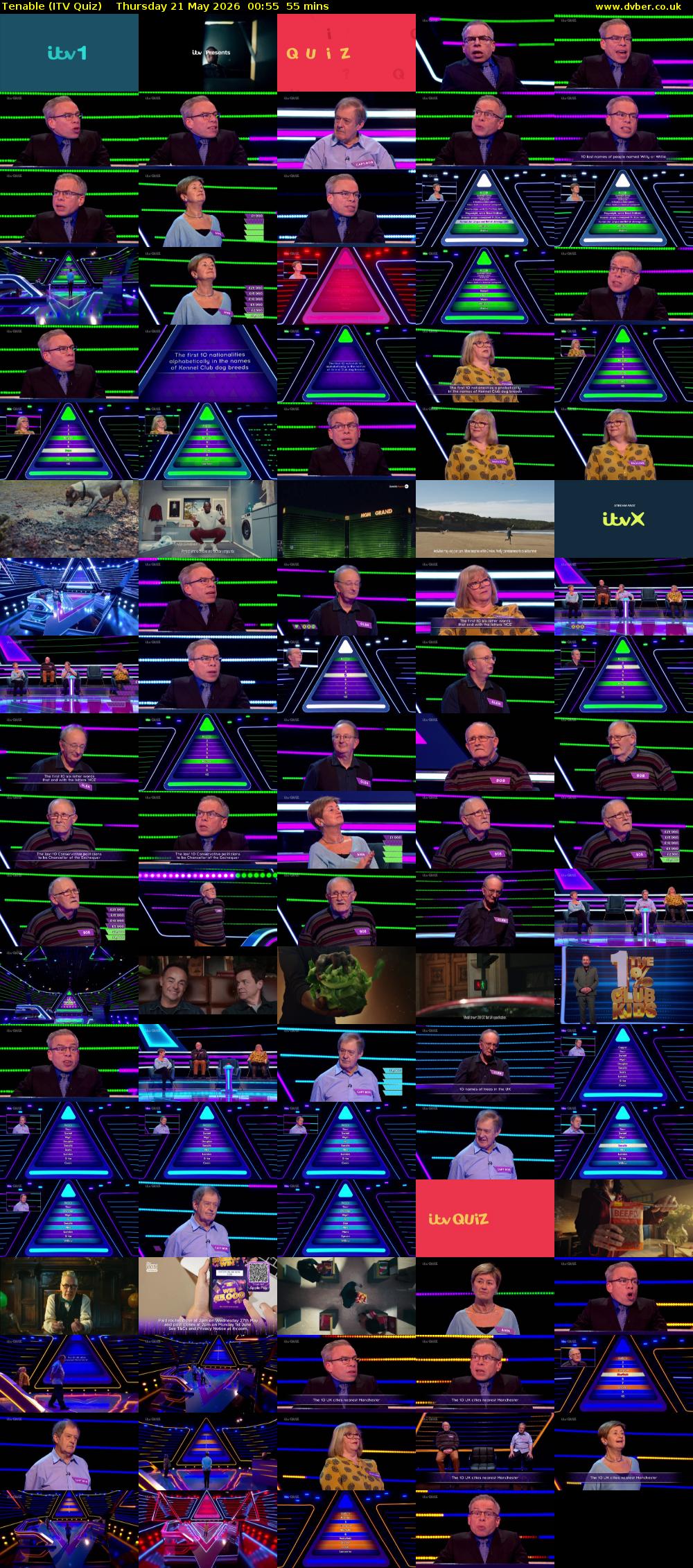 Tenable (ITV Quiz) Thursday 21 May 2026 00:55 - 01:50
