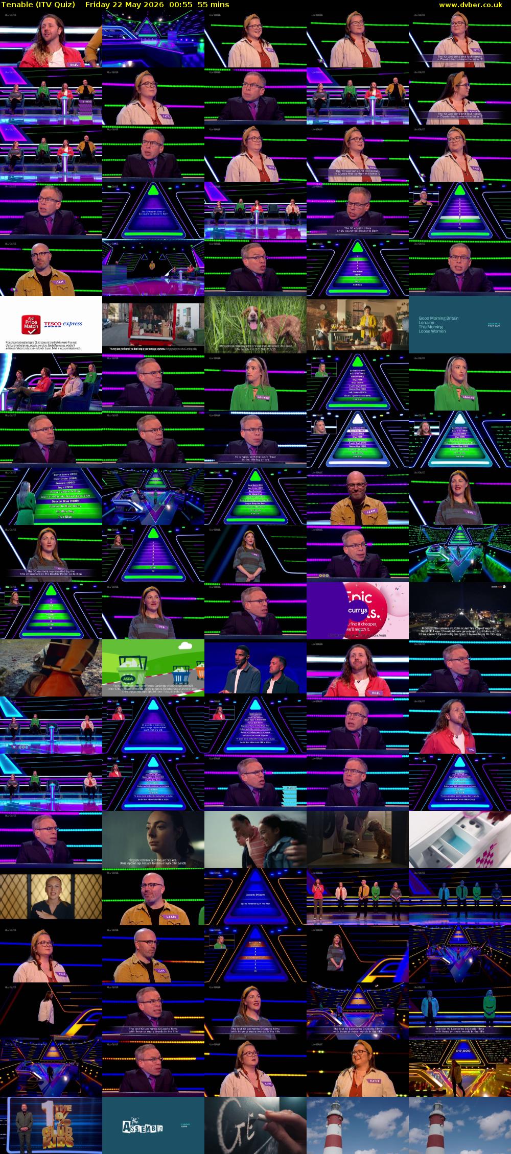 Tenable (ITV Quiz) Friday 22 May 2026 00:55 - 01:50