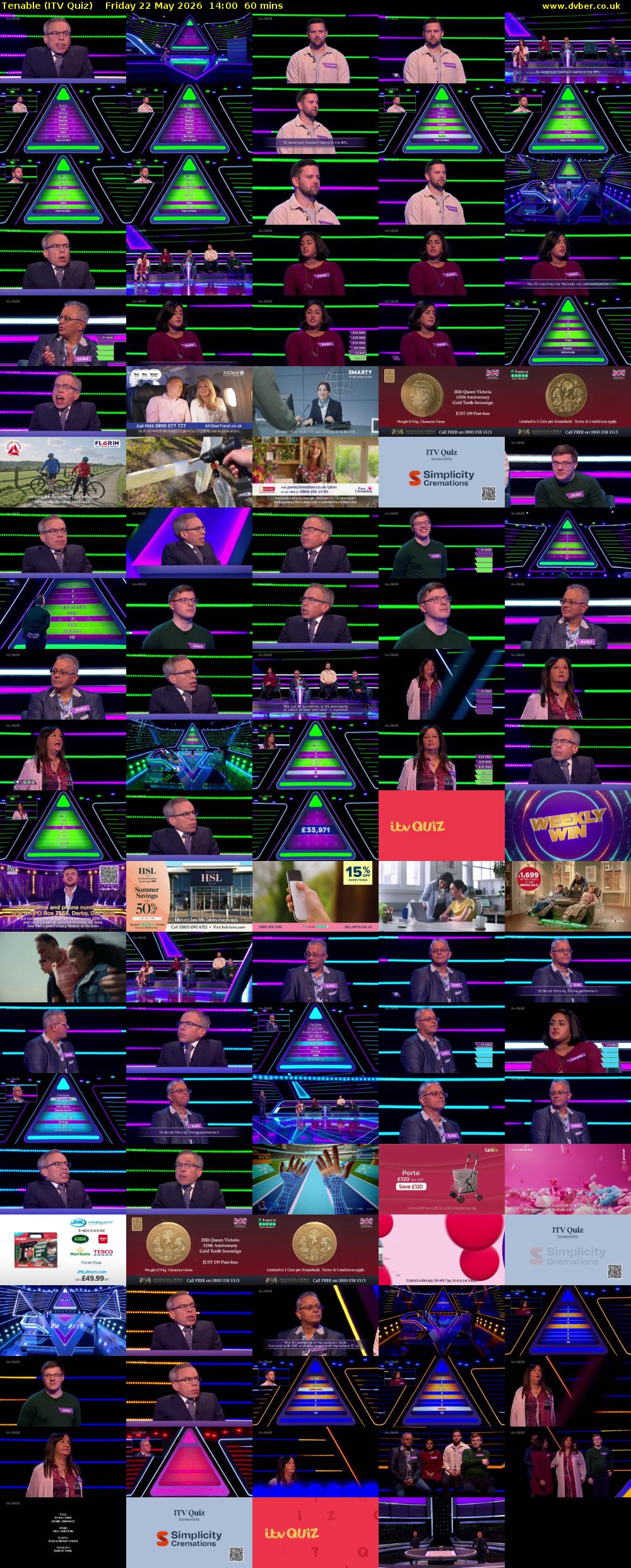 Tenable (ITV Quiz) Friday 22 May 2026 14:00 - 15:00