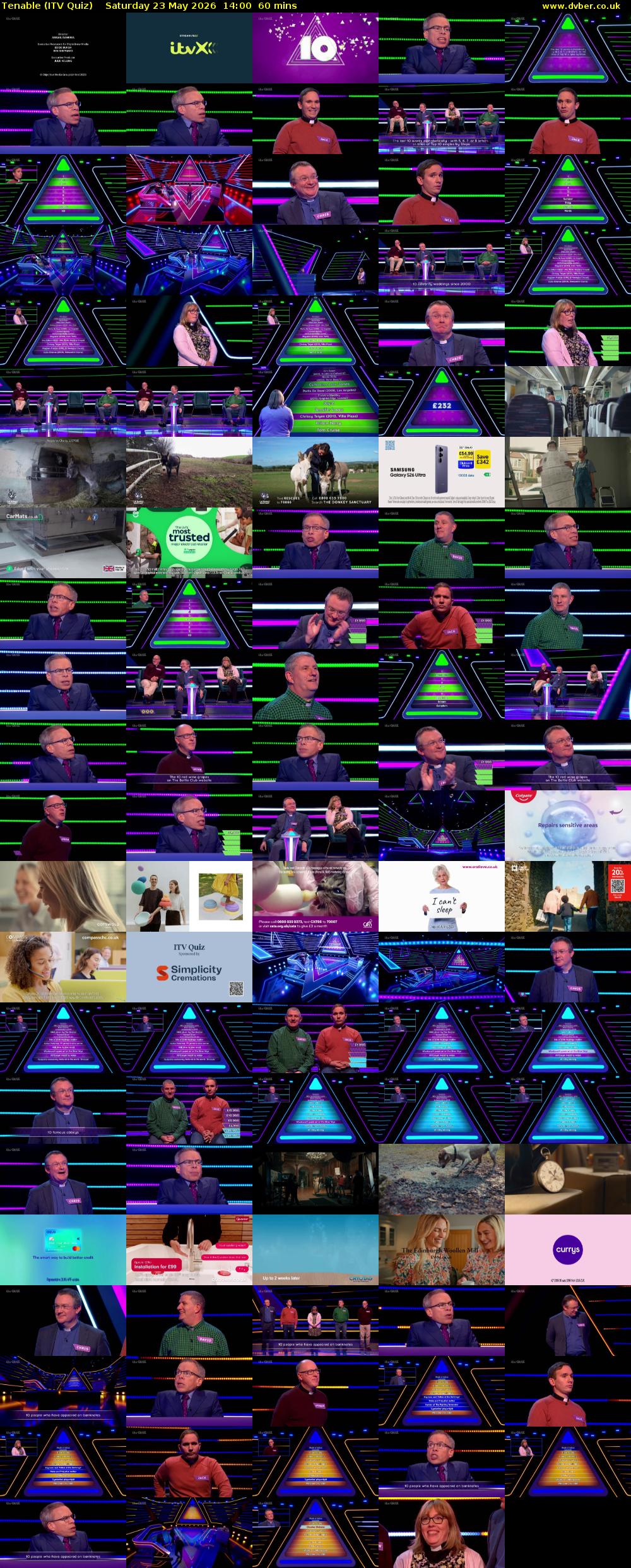 Tenable (ITV Quiz) Saturday 23 May 2026 14:00 - 15:00