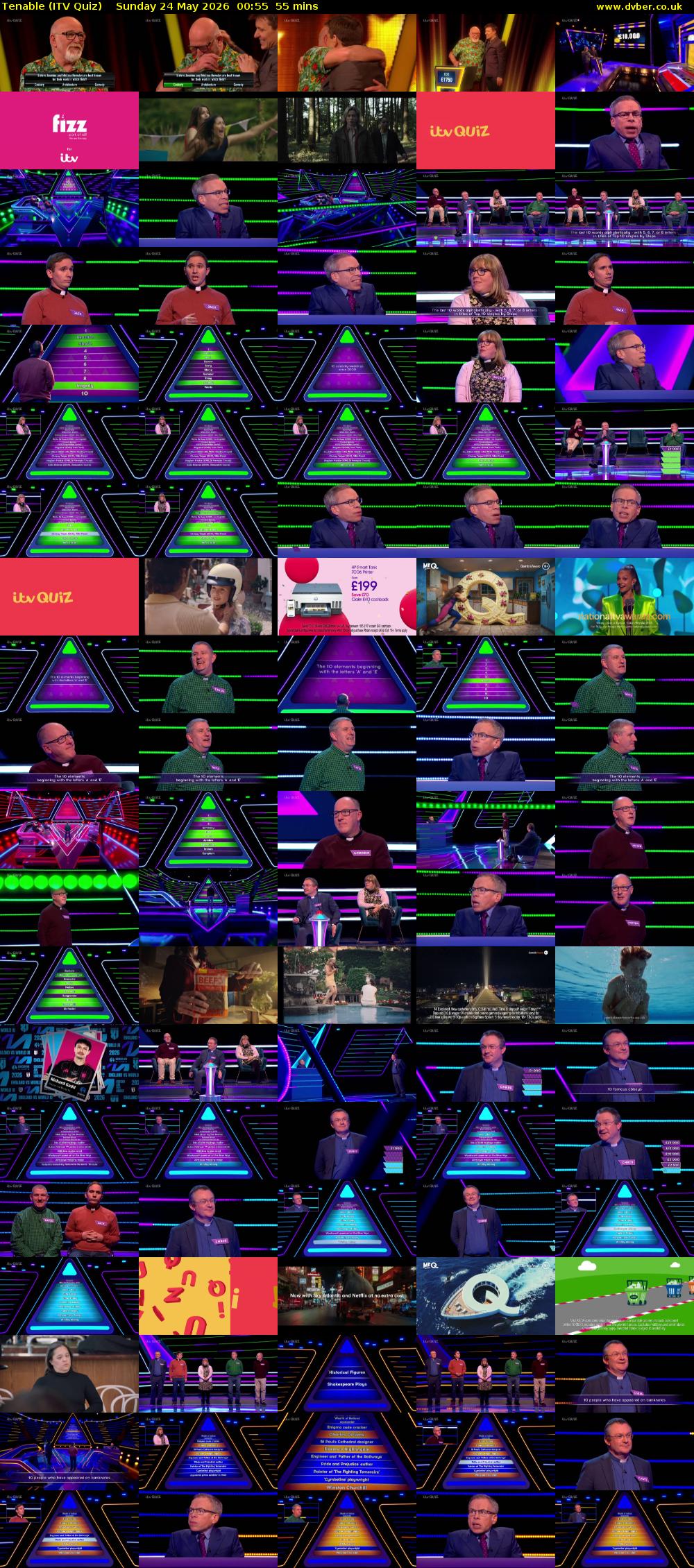 Tenable (ITV Quiz) Sunday 24 May 2026 00:55 - 01:50