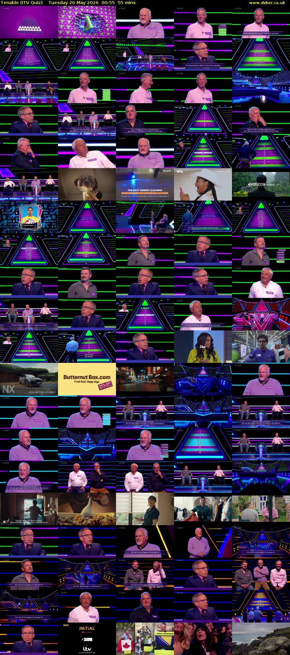 Tenable (ITV Quiz) Tuesday 26 May 2026 00:55 - 01:50