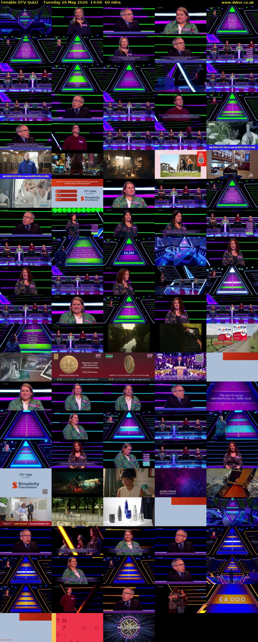 Tenable (ITV Quiz) Tuesday 26 May 2026 14:00 - 15:00