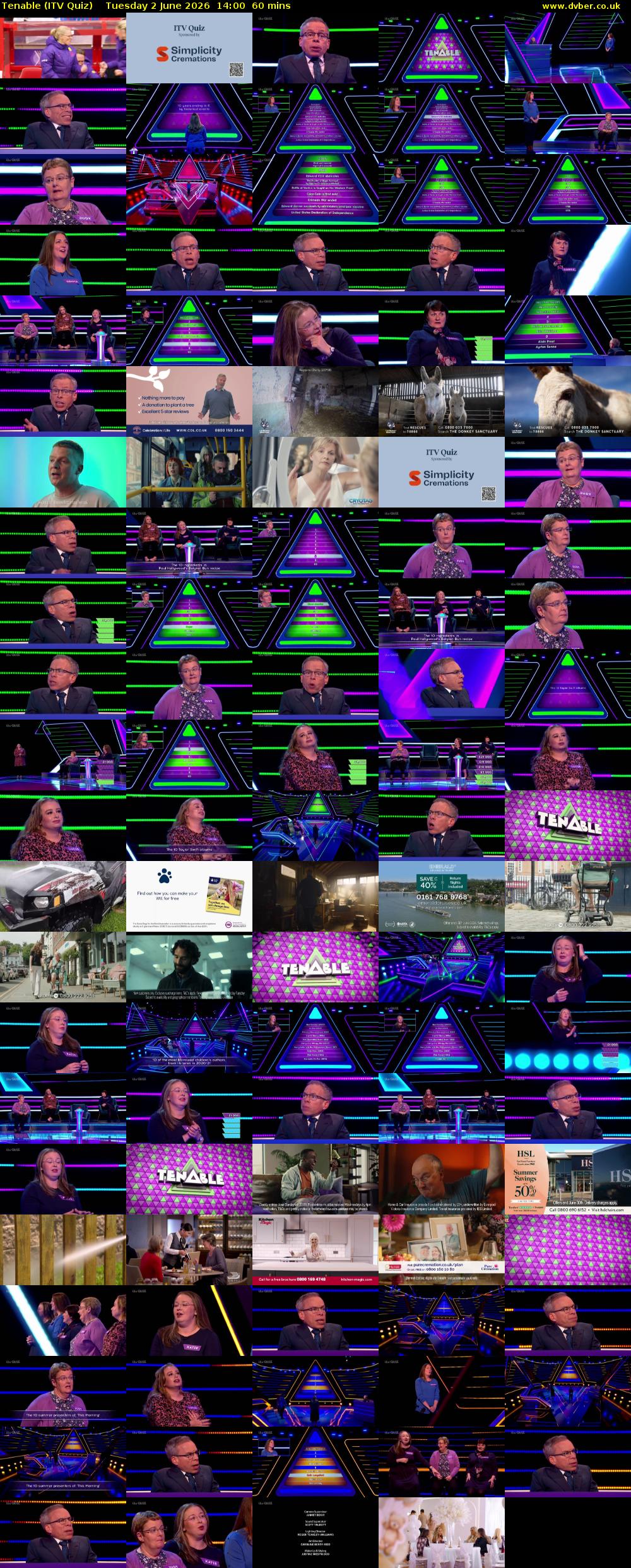Tenable (ITV Quiz) Tuesday 2 June 2026 14:00 - 15:00