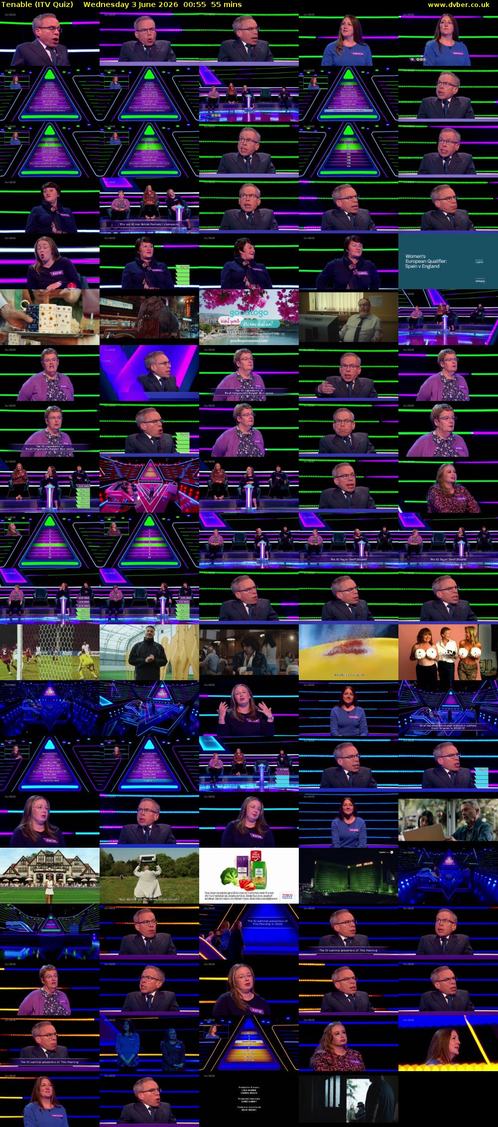 Tenable (ITV Quiz) Wednesday 3 June 2026 00:55 - 01:50