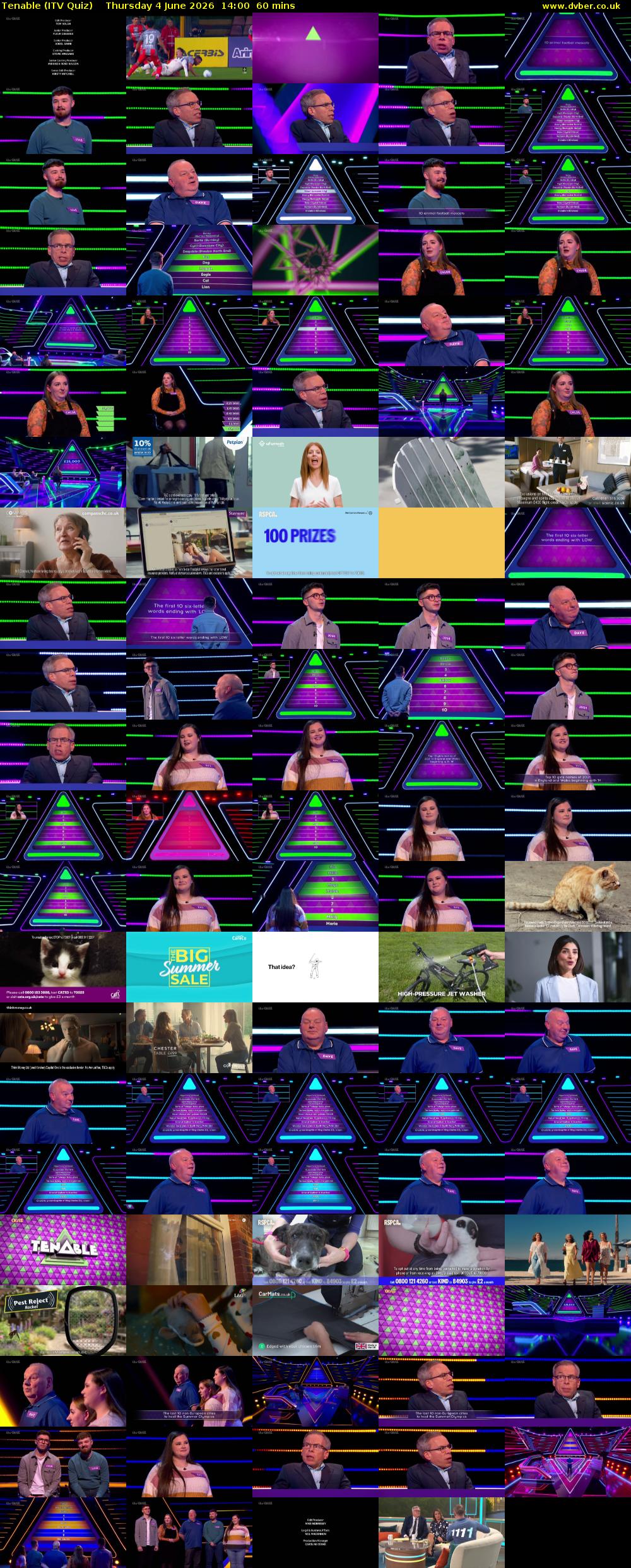 Tenable (ITV Quiz) Thursday 4 June 2026 14:00 - 15:00