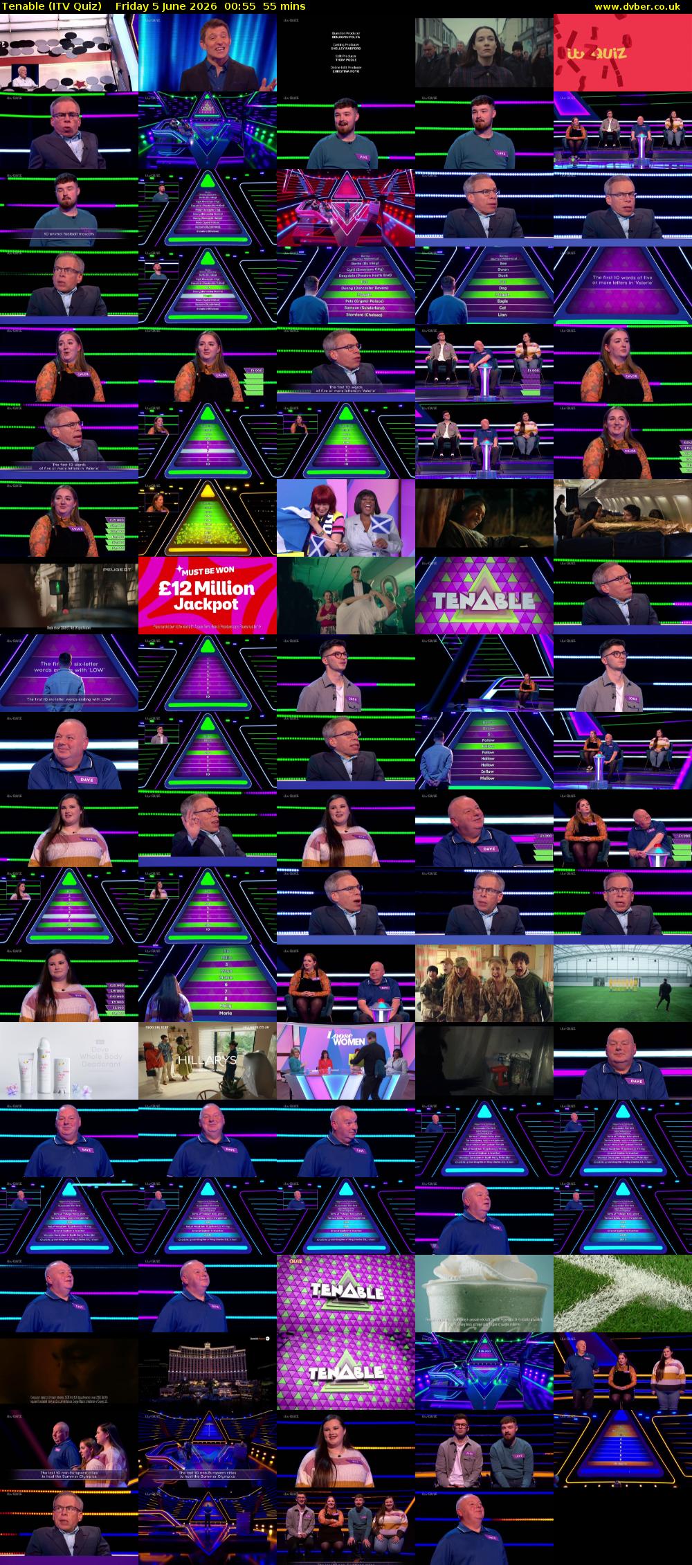 Tenable (ITV Quiz) Friday 5 June 2026 00:55 - 01:50