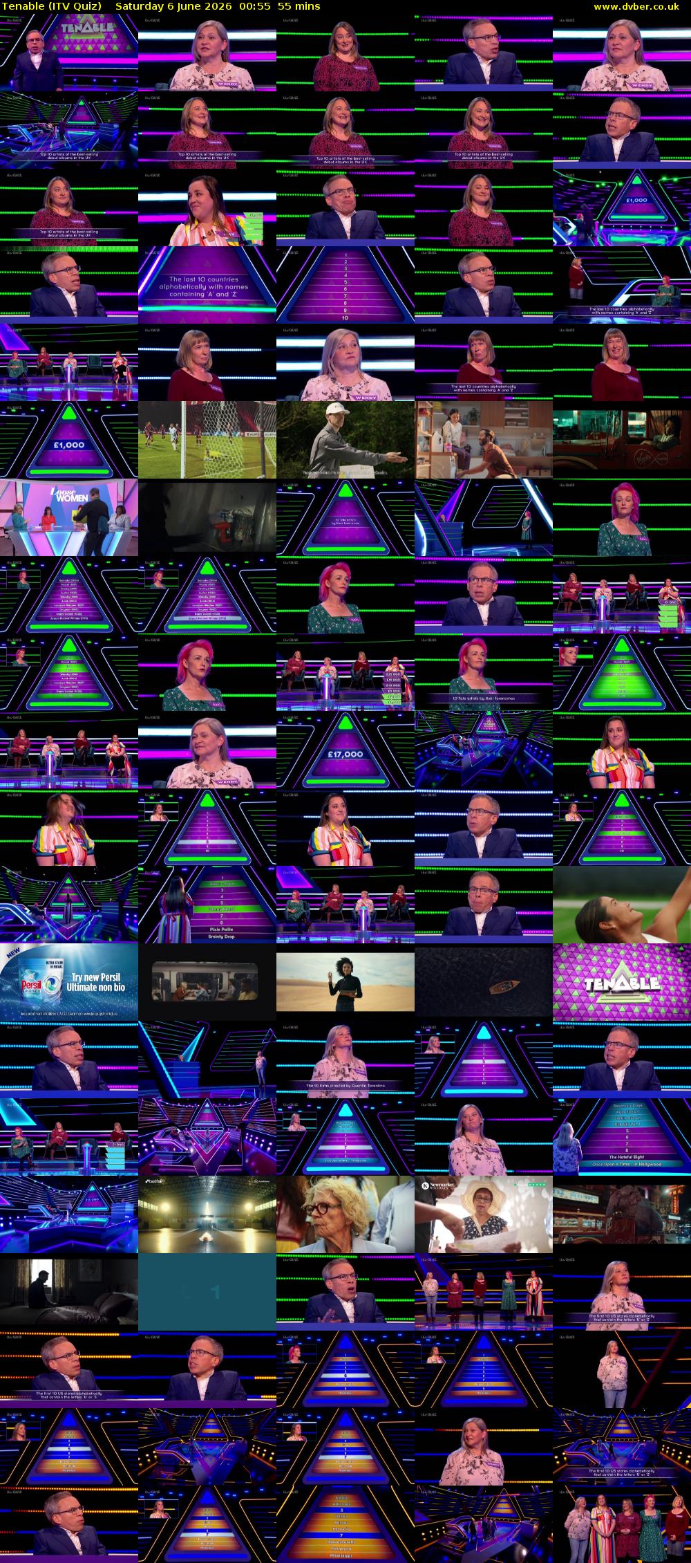 Tenable (ITV Quiz) Saturday 6 June 2026 00:55 - 01:50