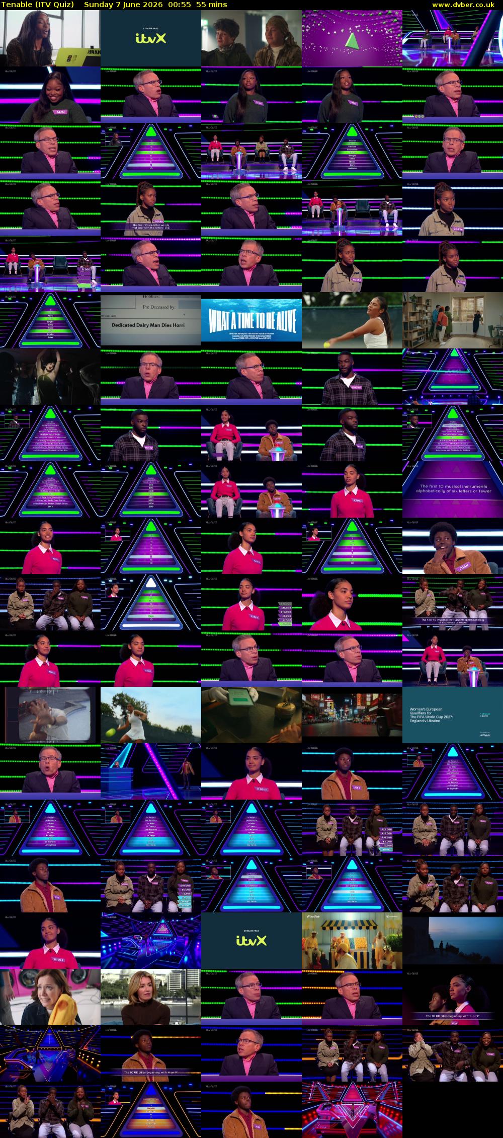 Tenable (ITV Quiz) Sunday 7 June 2026 00:55 - 01:50