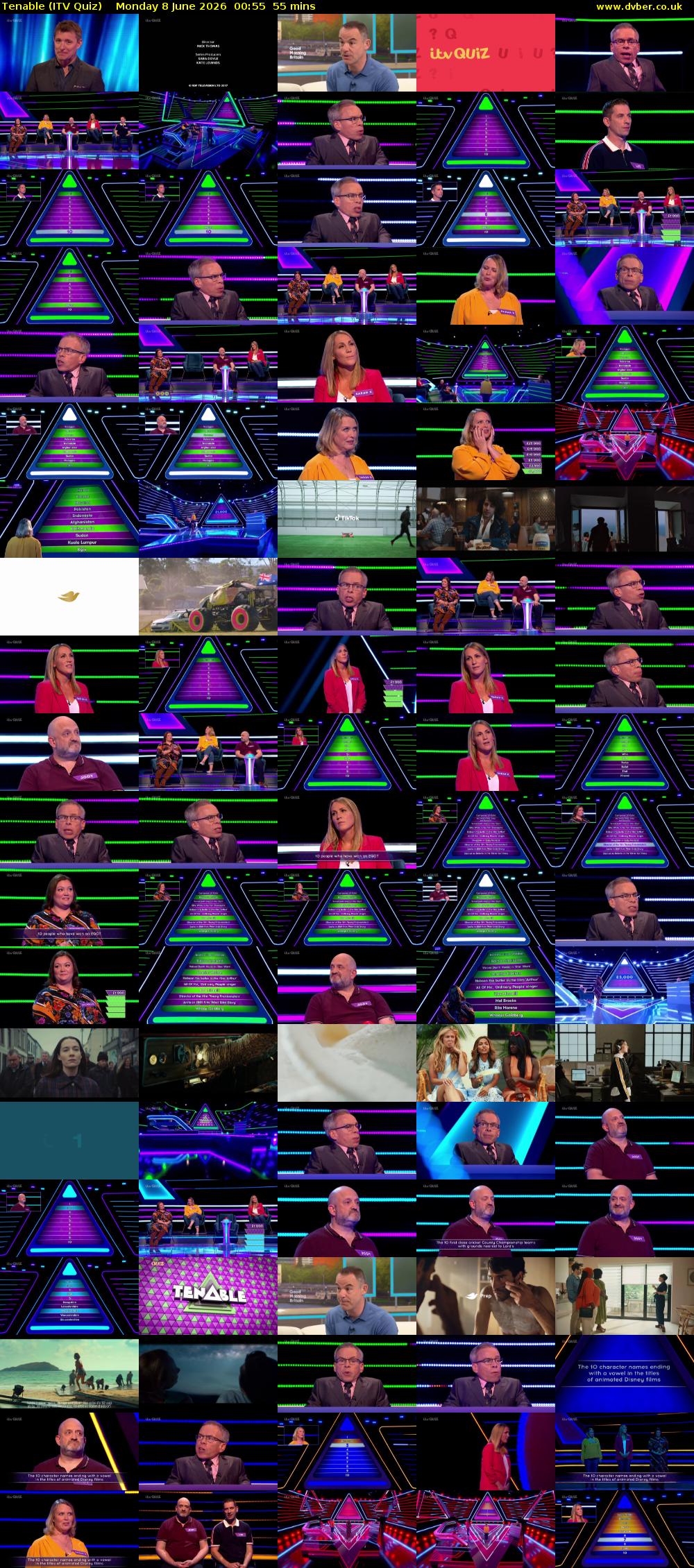 Tenable (ITV Quiz) Monday 8 June 2026 00:55 - 01:50