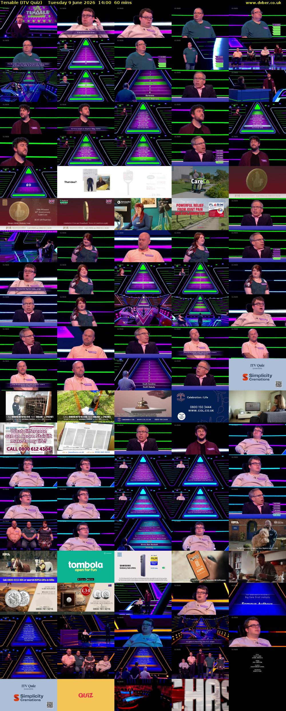 Tenable (ITV Quiz) Tuesday 9 June 2026 14:00 - 15:00